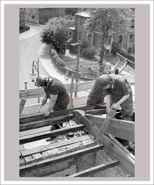 Women at War - Builders 1, vintage art photo print reproduction, WWII - Vintage Art, canvas prints